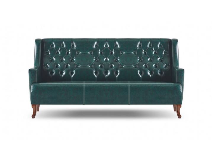 JVmoebel Chesterfield-Sofa Elegantes grünes Ledersofa mit nostalgischen Knopfdetails, Packung 1 Teile, Made in Europe