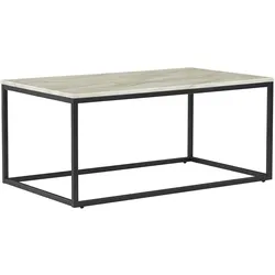 COUCHTISCH Marmor Optik beige/schwarz rechteckig 60/100 cm Delano