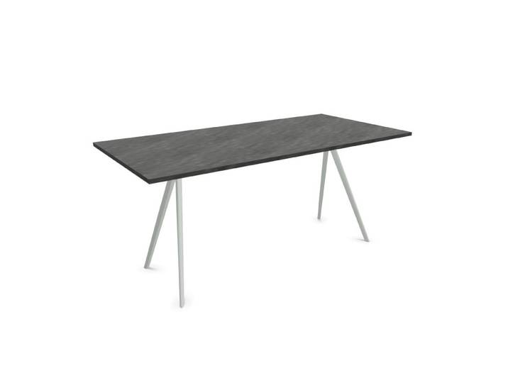 MAGIS table d'extérieur BAGUETTE 160x90 cm (Plateau ardoise, structure blanche - Ardoise et aluminium)