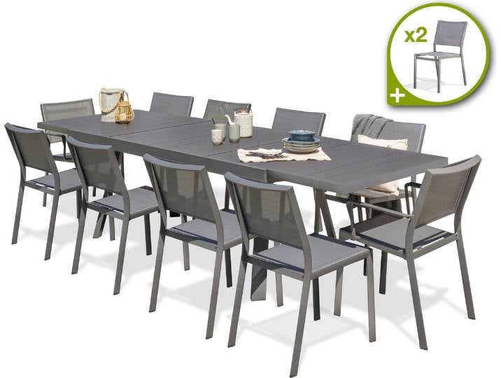 Ensemble repas de jardin en aluminium
