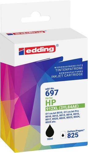 Edding Druckerpatrone ersetzt HP 912XL (3YL84AE) Kompatibel Schwarz EDD-697 18-697