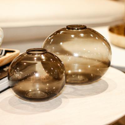 Caspian Hand Blown Round Glass Vase (Set of 2) by East at Main