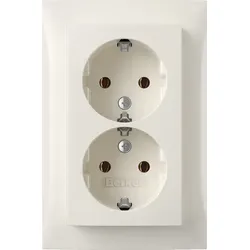Berker SCHUKO-Doppelsteckdose Abdeckpl. pws-glanz 47748989