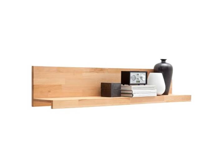 Lomadox Wohnzimmer Wandboard Wandregal 150 cm, Kernbuche massiv geölt keilgezinkt, Echtholz/Massivholz