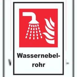 HB-Druck Wassernebelrohr Schild A5 (148x210mm)