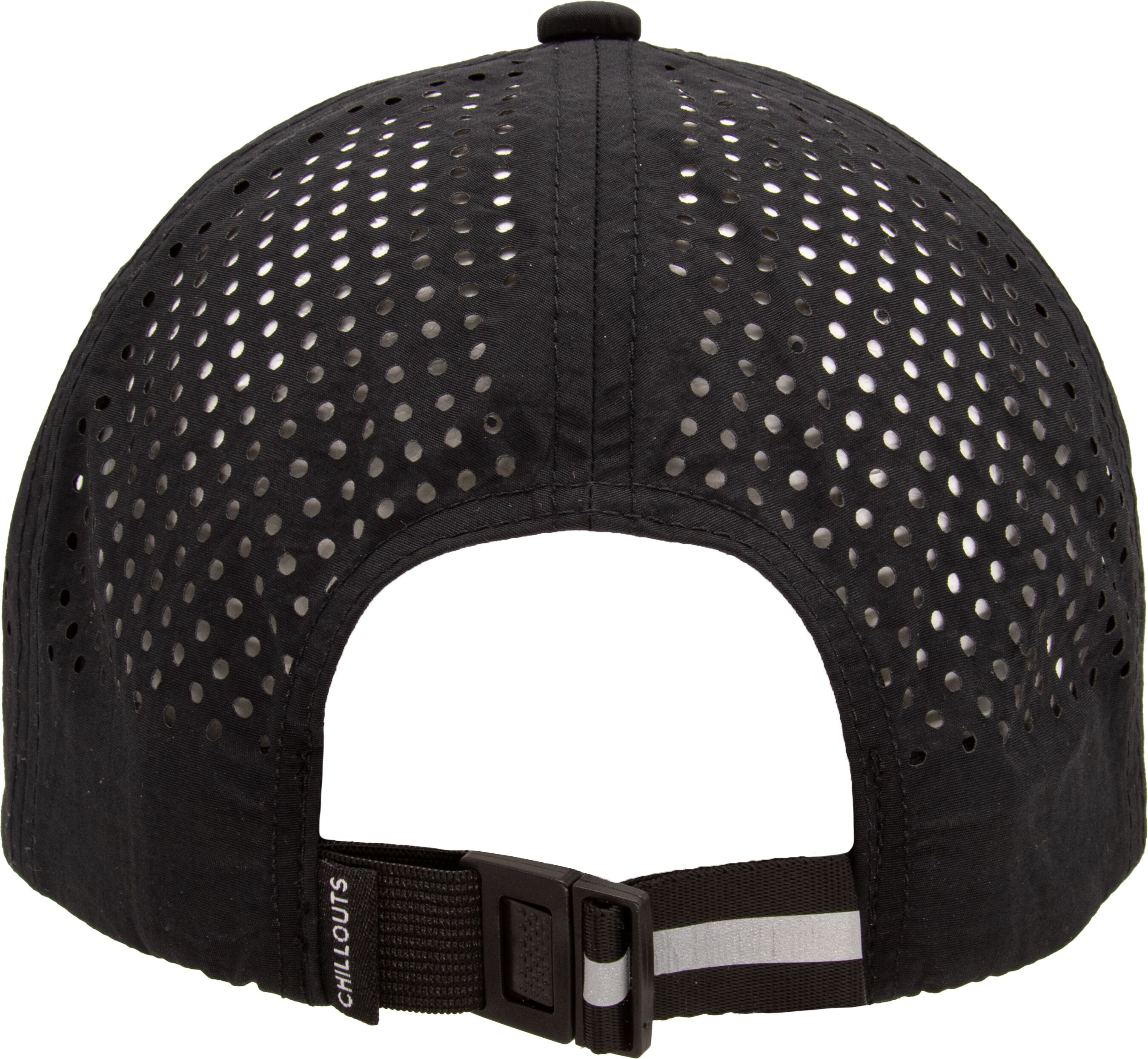 Snapback Cap CHILLOUTS "Owaka Hat", Herren, schwarz, Kunstfaser, gepunktet, unifarben, Caps Snapback Cap, sportlich, atmungsaktiv mit perforierten Seitenteilen schwarz Einheitsgröße