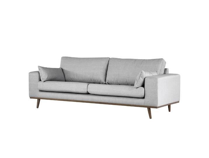 2-Sitzer Sofa Grau/Hellgrau Strukturstoff Otrera 197 x 81 x 88cm Retro