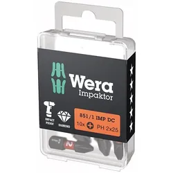 WERA Impaktor-Bit 1/4" Kreuzschlitz PH 2x25mm 10er Pack