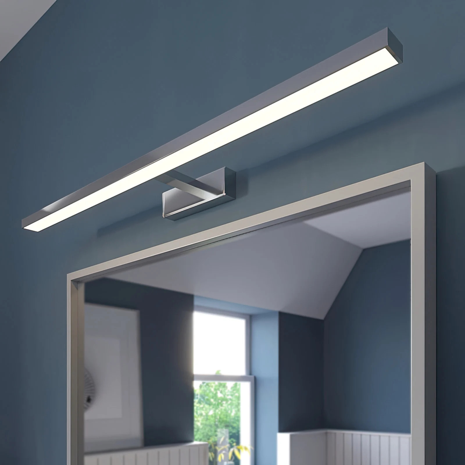 Lindby Jukka LED Wandlamp Chrome/Zilver voor Badkamer