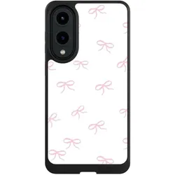 Nivocase Hülle für Samsung Galaxy S25 Edge Handyhülle NIVOcore Case Schwarz Muster Schleife Schleifen (Samsung Galaxy S25 Edge), Smartphone Hülle, Schwarz