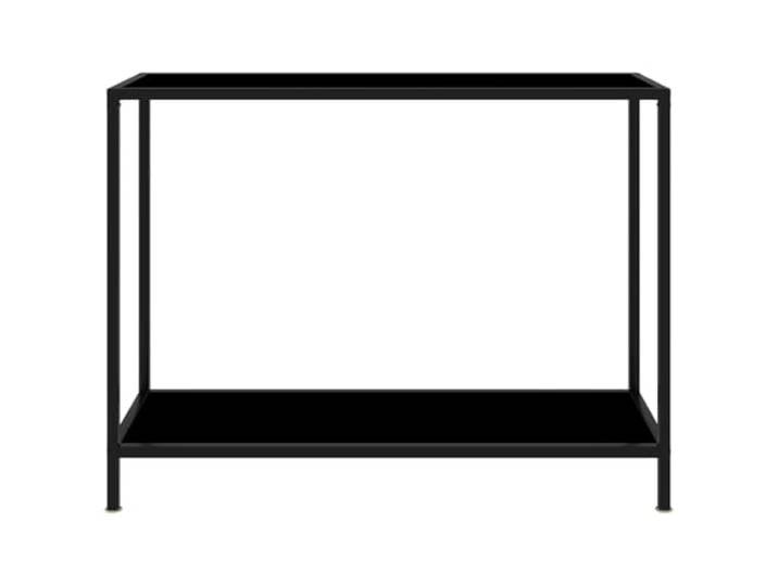Konsolentisch schwarz 100x35x75 cm aus Hartglas und Polka Gehärtetes Glas, Stahl pulverbeschichtet, Feldplatte, modernes Design, Flügel Montage