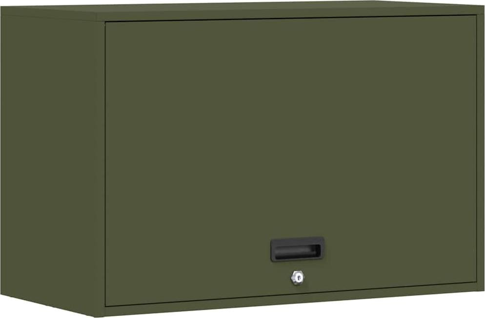vidaXL Wandkast voor de garage met deur met gasdrukveer, olijgroen
