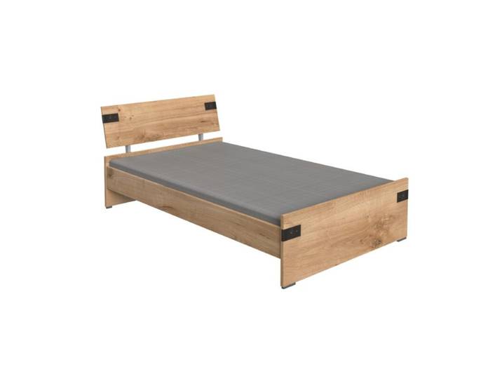 Wimex Liverpool Bett in Plankeneiche Nachbildung - 120 x 200 Industrial, Modern