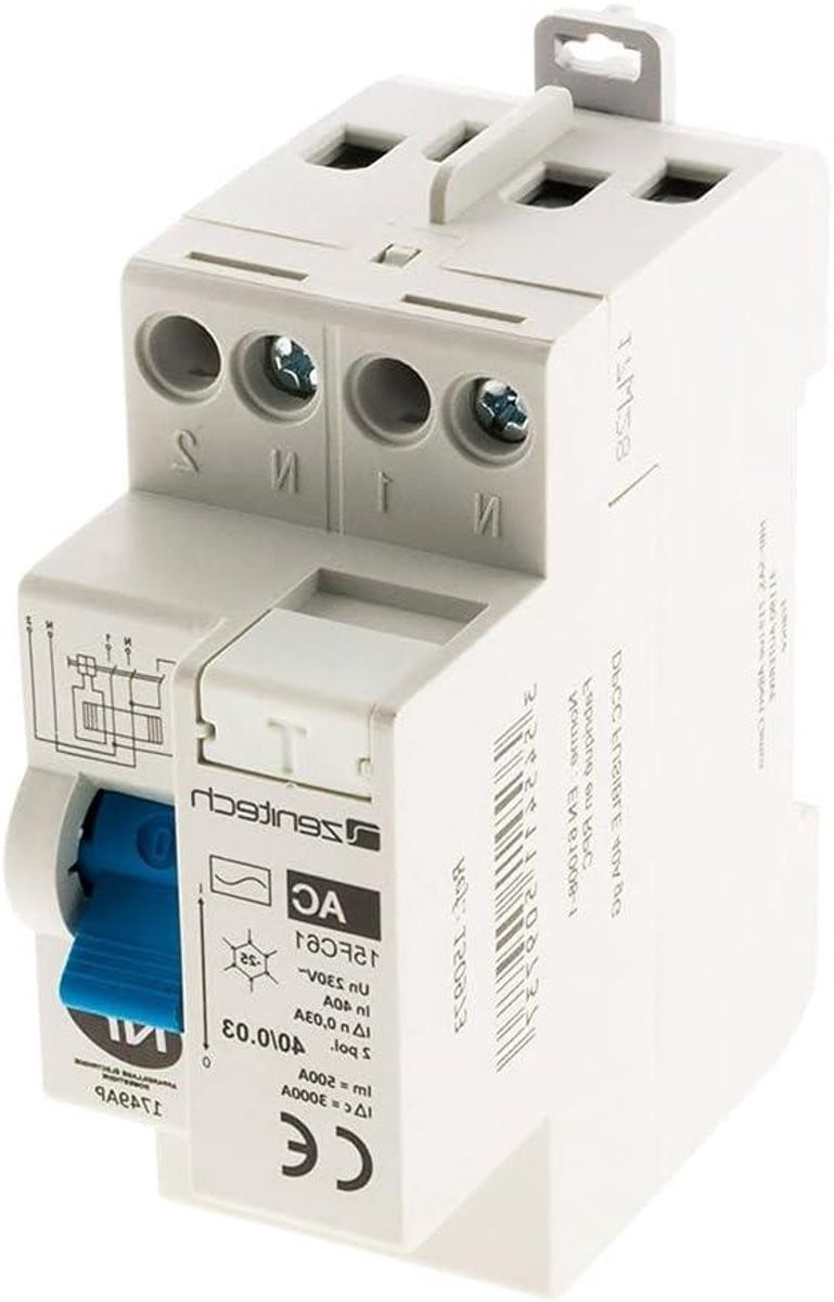 Differentiële schakelaar Type AC 40A 30mA Wit