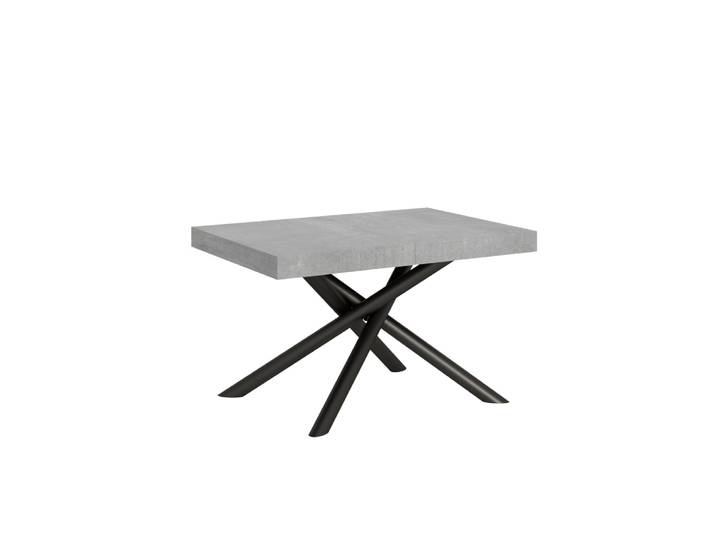 Table extensible effet béton gris 90x130/234 cm