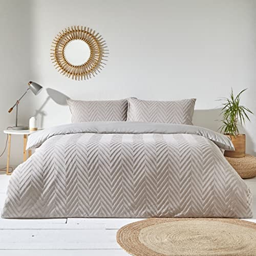 Yard Furn Dekbedovertrek Set Chevron Tuft Katoen - 140 x 200 cm