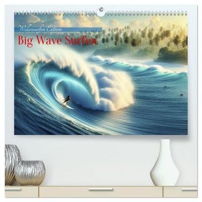 Big Wave Surfen (hochwertiger Premium Wandkalender 2027 DIN A2 quer), Kunstdruck in Hochglanz