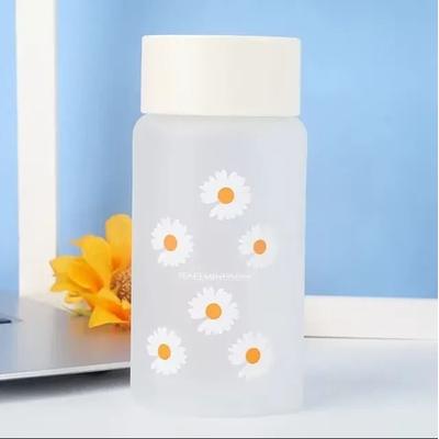 Uplifted Finds Portable Water Bottle With Straw And Time Marker Large Capacity 2 Liter Sports Drink Bottle 6 Flowers 500 Ml