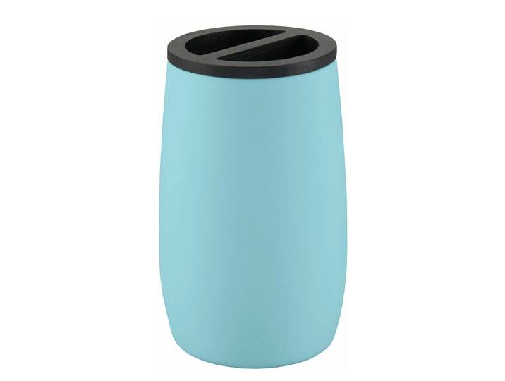 Zahnbürstenhalter Daily ABS gummiert/Bambus Blau/Türkis/Türkis 7 x 12 x 7cm