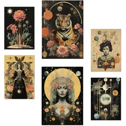 POSTER Set Mit 6 Mystischen Esoterischen Schwarzbeige A3 & A4 Rahmenlos