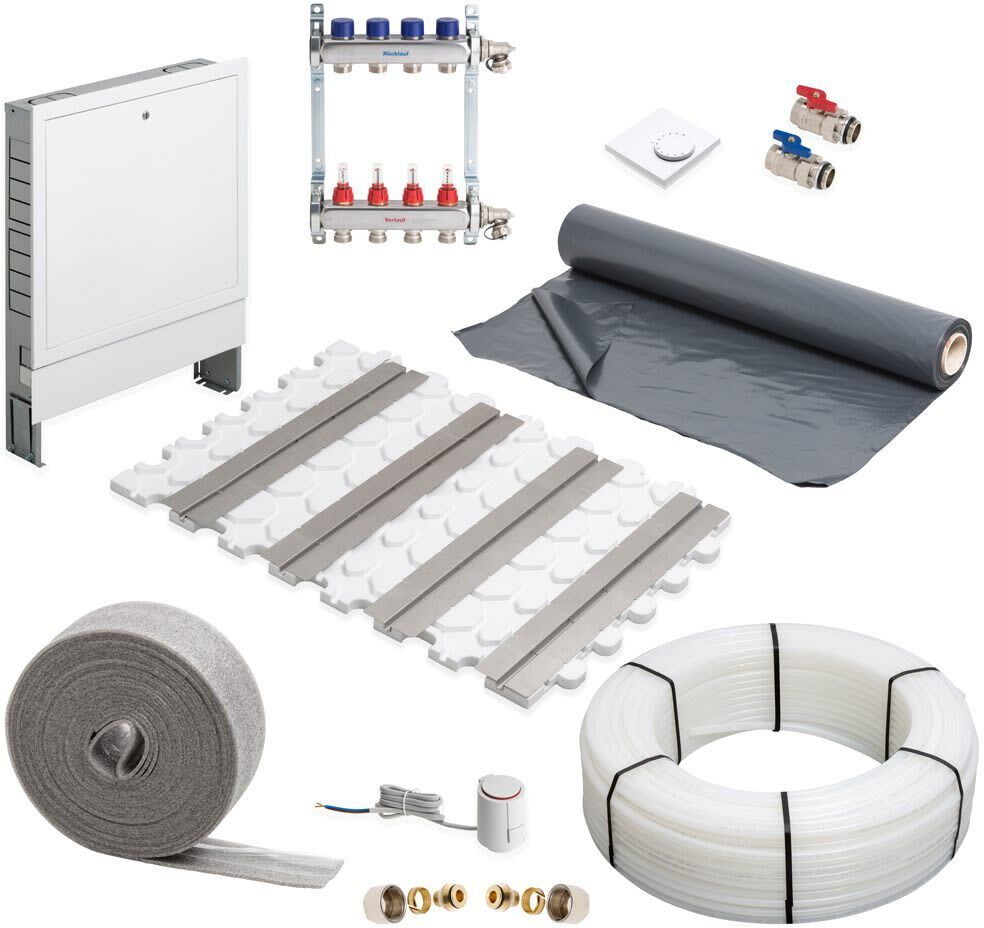 Megabad Profi Collection Fußbodenheizung Trockenbausystem Komplettset für eine Fläche bis 50 m²