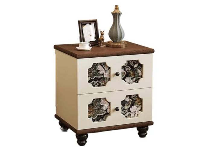 ZengL263NgS Schlank und platzsparend Kleiner Retro-Nachttisch aus Massivholz im Vintage-Stil