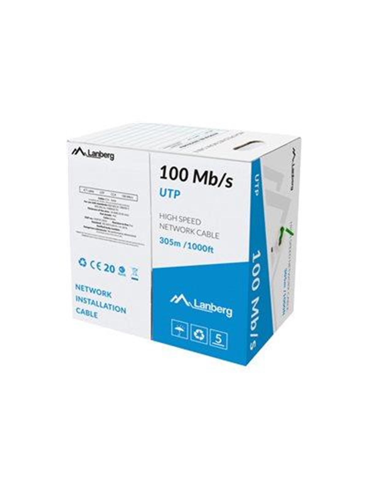 Lanberg bulk cable - 305 m - green - Grün - 305m
