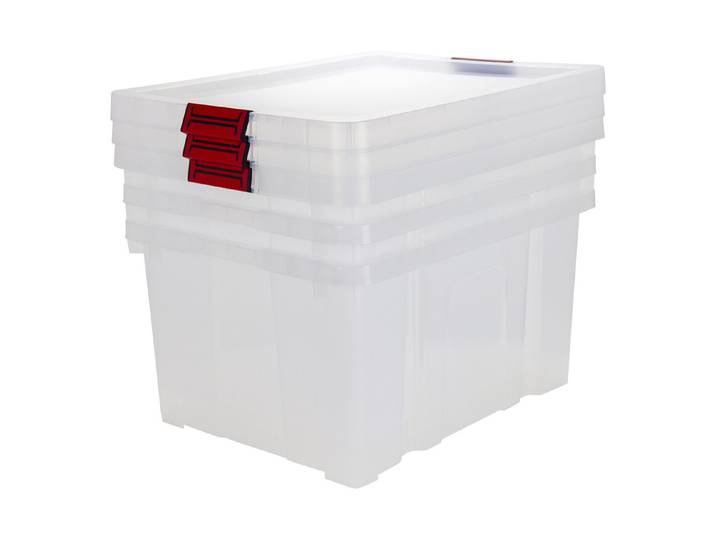 M-Home Dreh-Stapelboxen mit Deckel 3er Set 55L