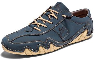 LightInthebox Men's Green Casual Faux Leather Sneakers with Unique Stitching and Lace-Up Design, Comfortable and Stylish for Everyday Wear