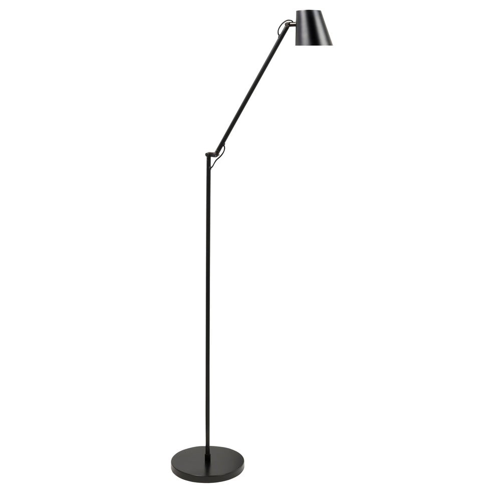Highlight Metallic zwarte vloerlamp voor lezen