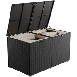 Polyrattan Auflagenbox Ikaria - Schwarz