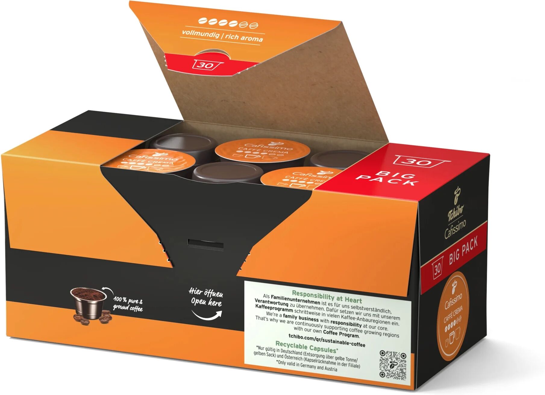 Tchibo - Caffè Crema vollmundig - 30 Kapseln - Intensität: 4/6