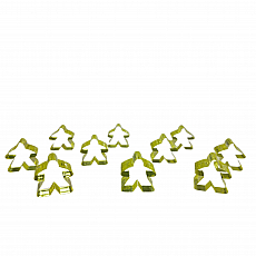 Hans im Glück Carcassonne - Meeple - 10er-Set im Stoffbeutel - TRANSPARENT Gelb 293385