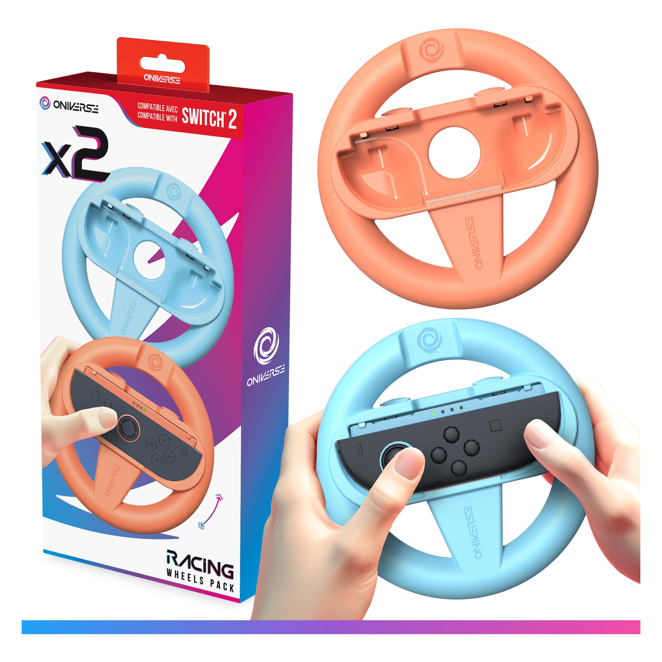 Oniverse 2er-Set Racing-Lenkräder für Nintendo Switch & Switch 2 - Gaming-Zubehör (Switch, Switch 2) (ONIWHL-SWI2-OB)