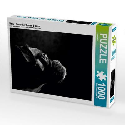 CALVENDO Puzzle Nelly - Deutscher Boxer, 5 Jahre 1000 Teile Puzzle quer | 1000 Teile Lege-Größe 64 × 48 cm Foto-Puzzle für glückliche Stunden