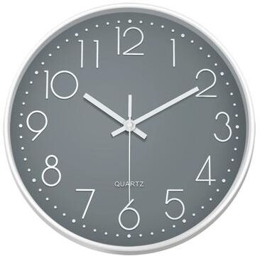 Inspired Finds Minimalist 3D Quartz Wall Clock, Silent Non Ticking Modern Cubic Home Decor gray 10 Inch
