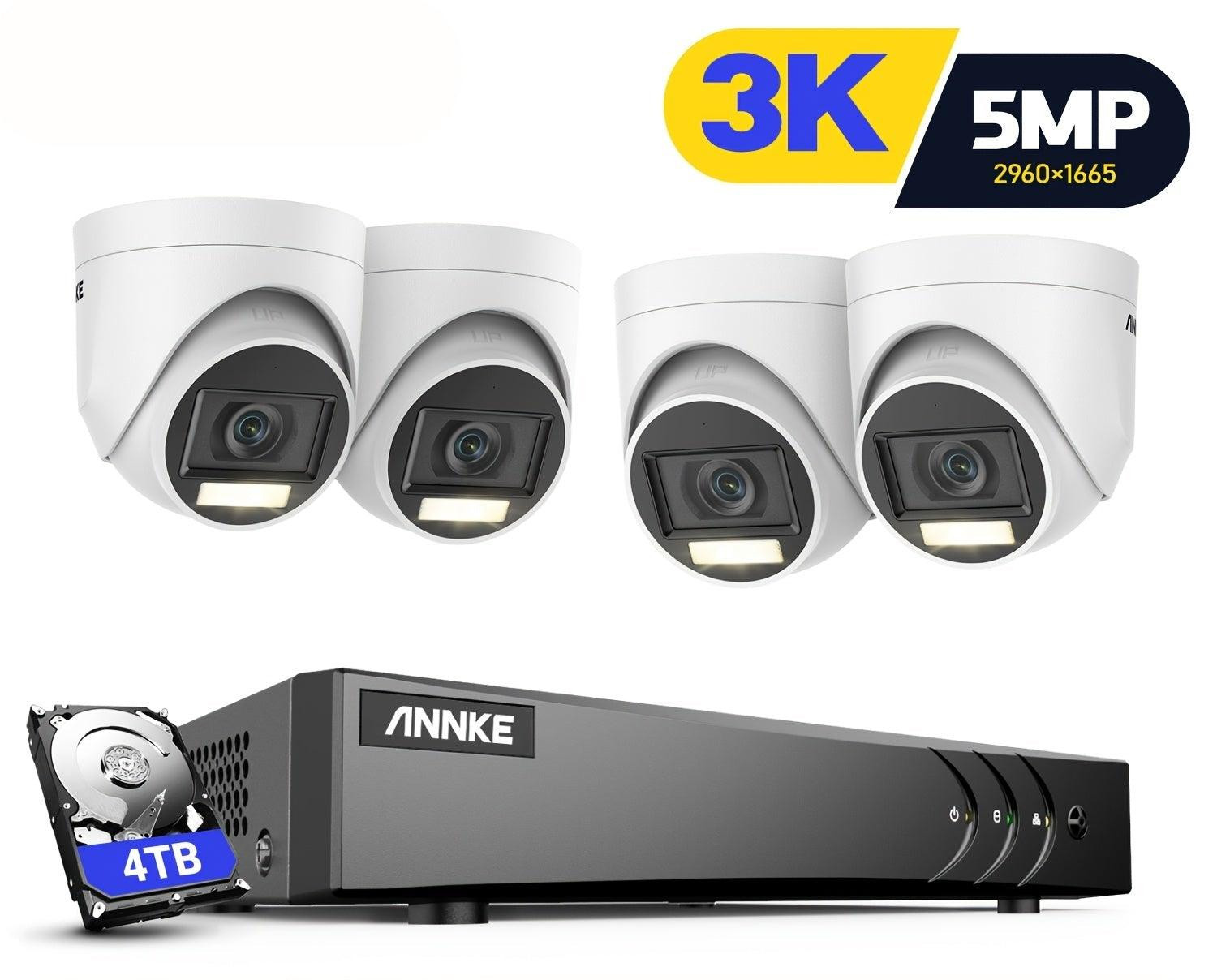 Selius 8-kanaals CCTV beveiligingssysteem met 5MP 3K bewakingscamera's en DVR recorder