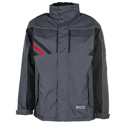 Winterjacke "HIGHLINE" - 5XL - schiefer/schwarz/rot