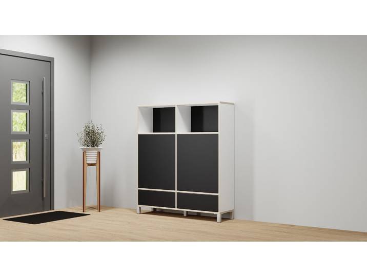 Schlichtes Highboard nach Maß Multiplex Multiplex Weiß
