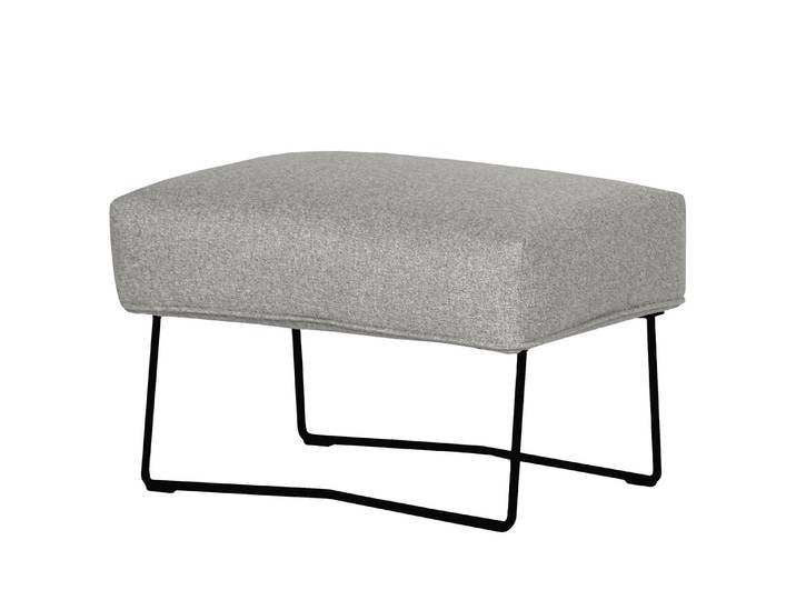 Polsterhocker Caleta 62 x 40 x 50cm Grau/Lichtgrau Webstoff Sogol: Rauchgrau
