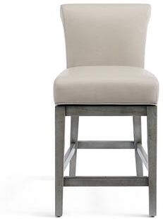 "Corinne Swivel Bar & Counter Stool - Counter Height (24""Seat), Gray Wash, Gray Wash/Marbled Dove Gray/Counter Height - Grandin Road"