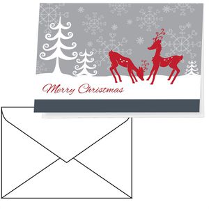 Sigel Weihnachtskarte DS256, Red Deer, 105 x 148mm (A6), Klappkarte mit Umschlag, 25Stück