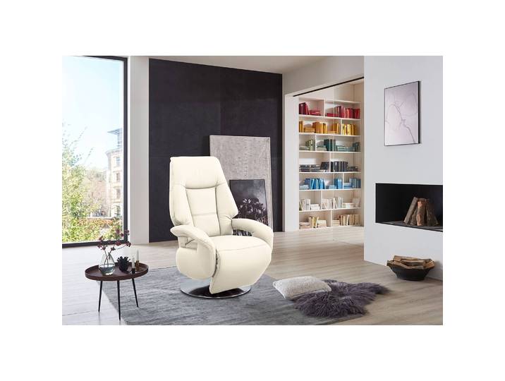 Fauteuil relax Givors Blanc Cuir Pua Fonction relaxation 74 x 114 x 77cm