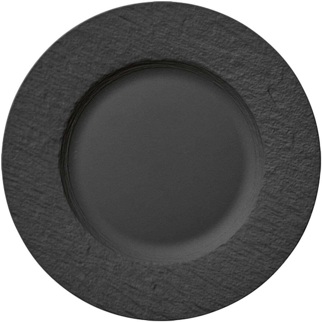 Geschirr-Set VILLEROY & BOCH "Geschirr-Set Manufacture Rock schwarz", schwarz, 4, Porzellan, Geschirr-Sets, Geschirr-Set, Spülmaschinengeeignet, Mikrowellenfest