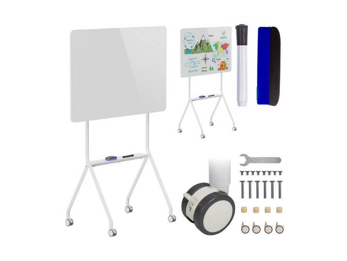Ergo Office Standtafel ER-306 mobile Schreibtafel 119x79cm, (1-tlg), horizontale Ausrichtung, weiß, einseitig