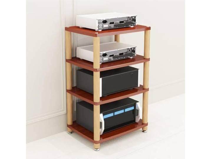 Audio Rack, 2-4 Ebenen Stereo-Schrank mit Separaten Stauraumfächern Offenes regaldesign, geteilte stauraumbereiche, audiokomponenten ordnung, stabile stütze, für audiobereiche
