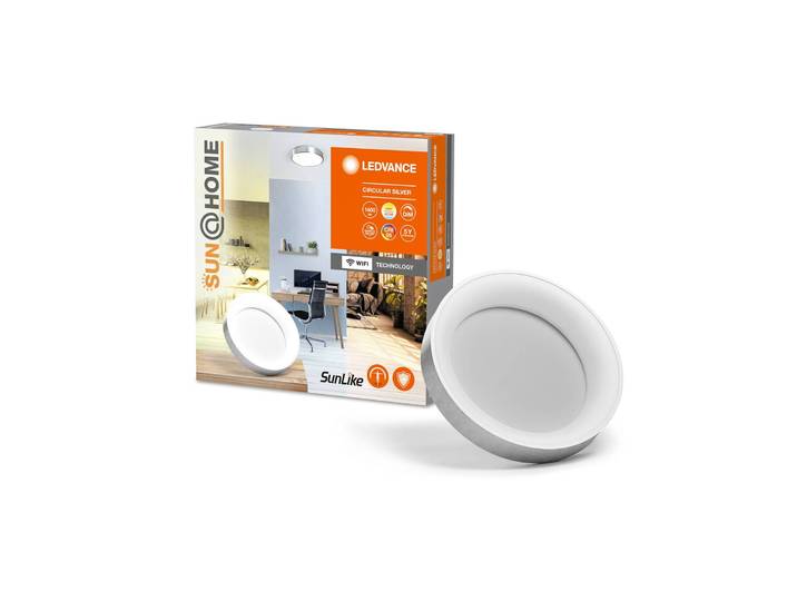 LEDVANCE SMART+ Smart Home Deckenleuchte SUN@Home Circular, dimmbar, alu / grau / zink, für Wohn- / Esszimmer, Aluminium, Modern