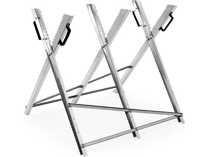 Monzana Zaagbok - Metaal Opvouwbaar 83x81x88cm - Zilver