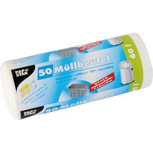 Papstar Müllbeutel 60 Liter, weiß, 50 Stück