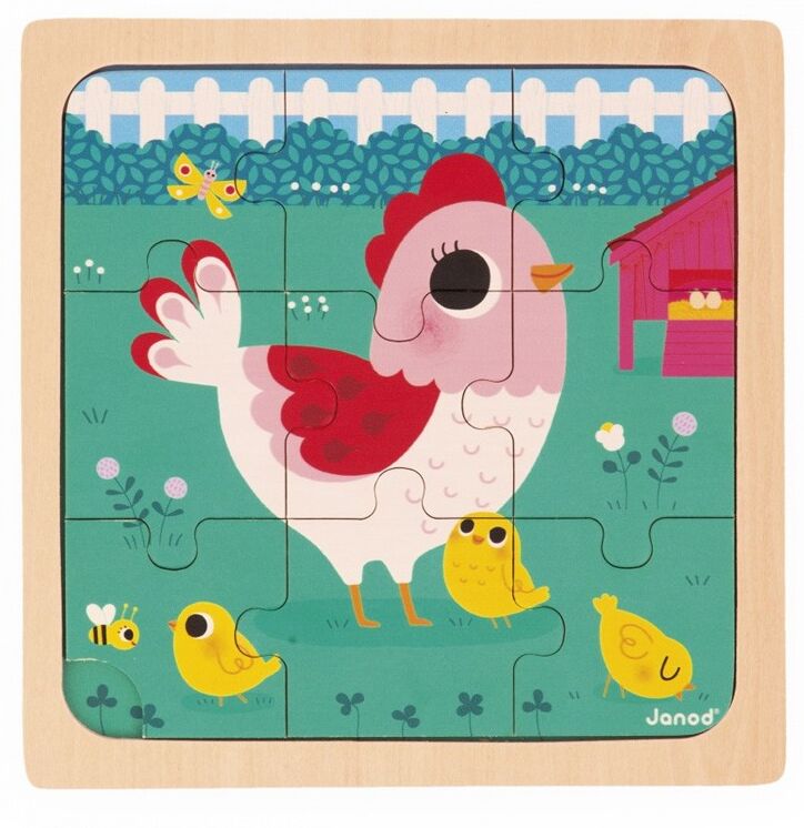 Puzzle en bois Poulette Henriette 9 pcs - Janod